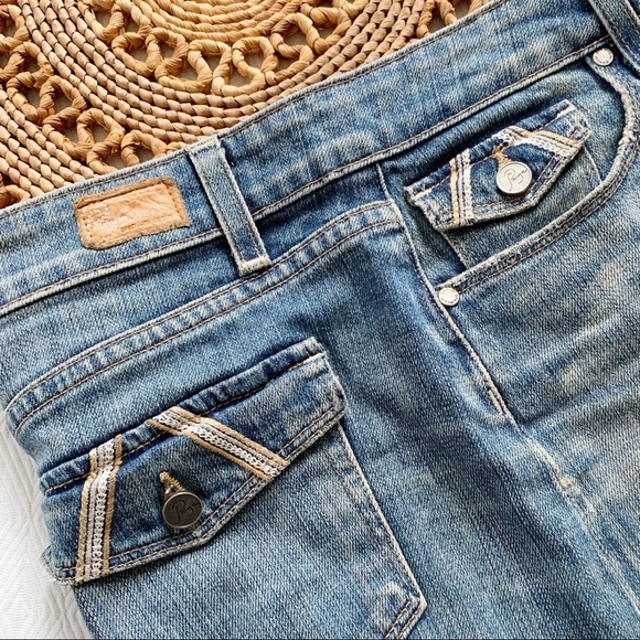 Paige Fairfax Blue Denim Mini Skirt sz 28 - Picture 4 of 4